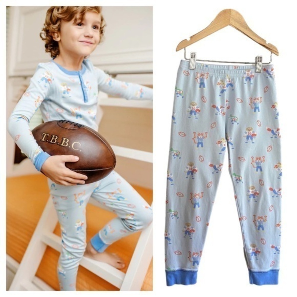 TBBC The Beaufort Bonnet Company Blue Football Sutton's Sweet Dreams PJ Pants 10